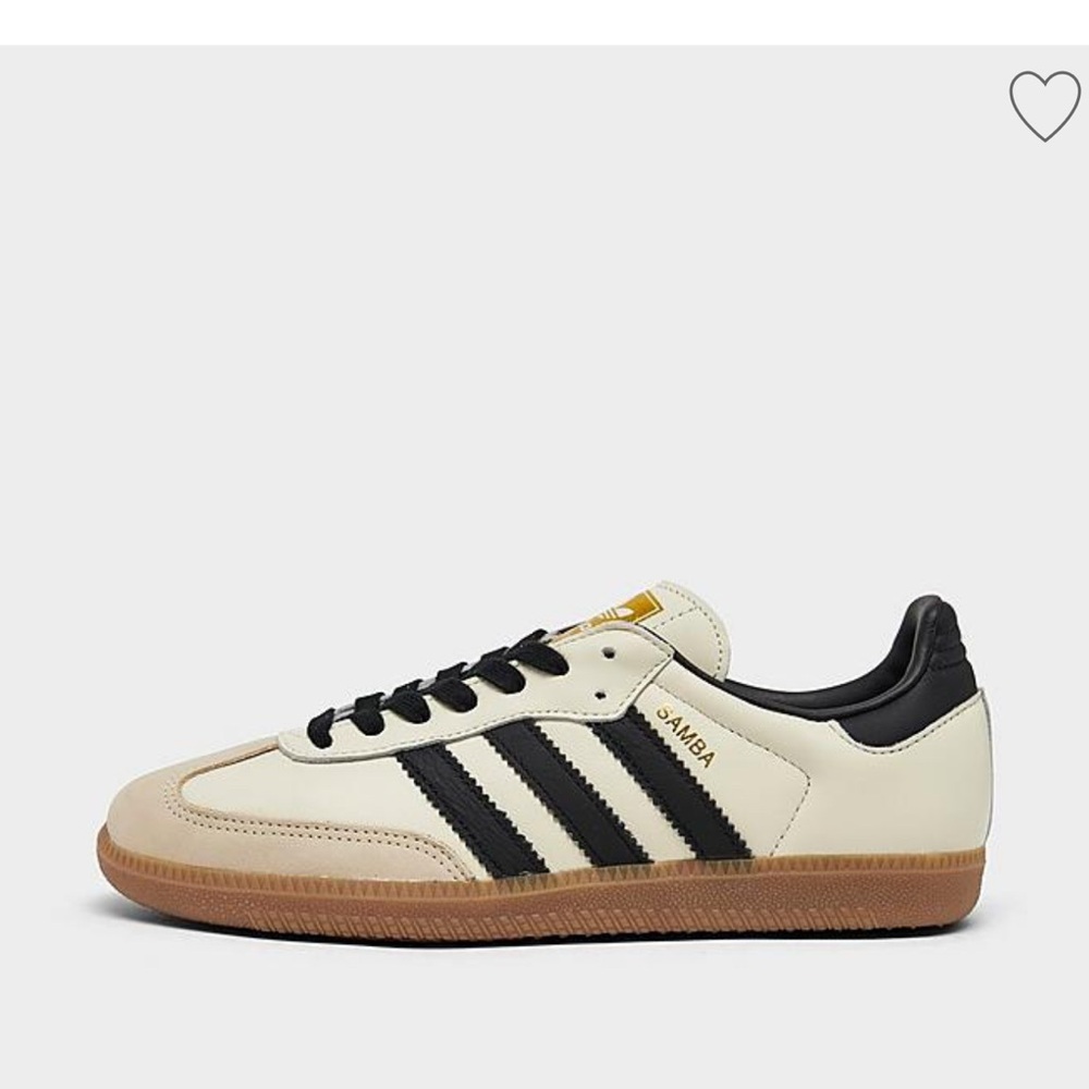 adidas Samba Cream and Black Athletic Shoes